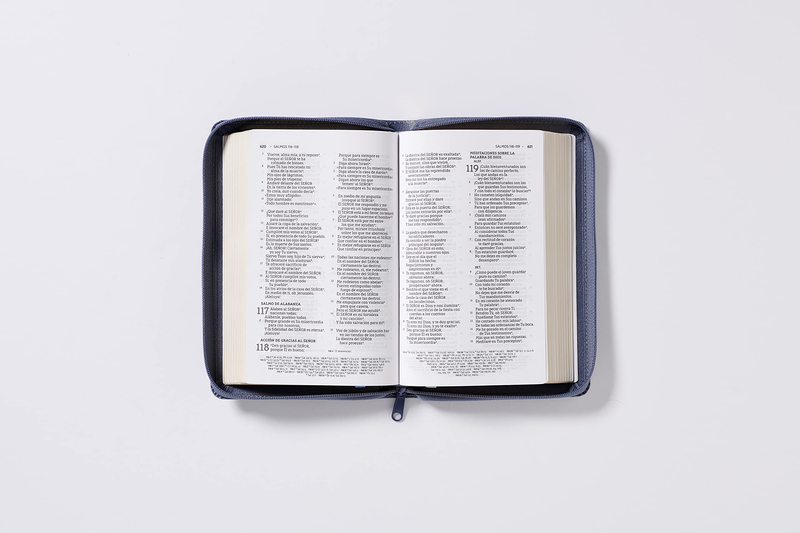 Biblia NBLA ultrafina Compacta Leathersoft Azul Grisaceo - Librería Libros Cristianos - Biblia