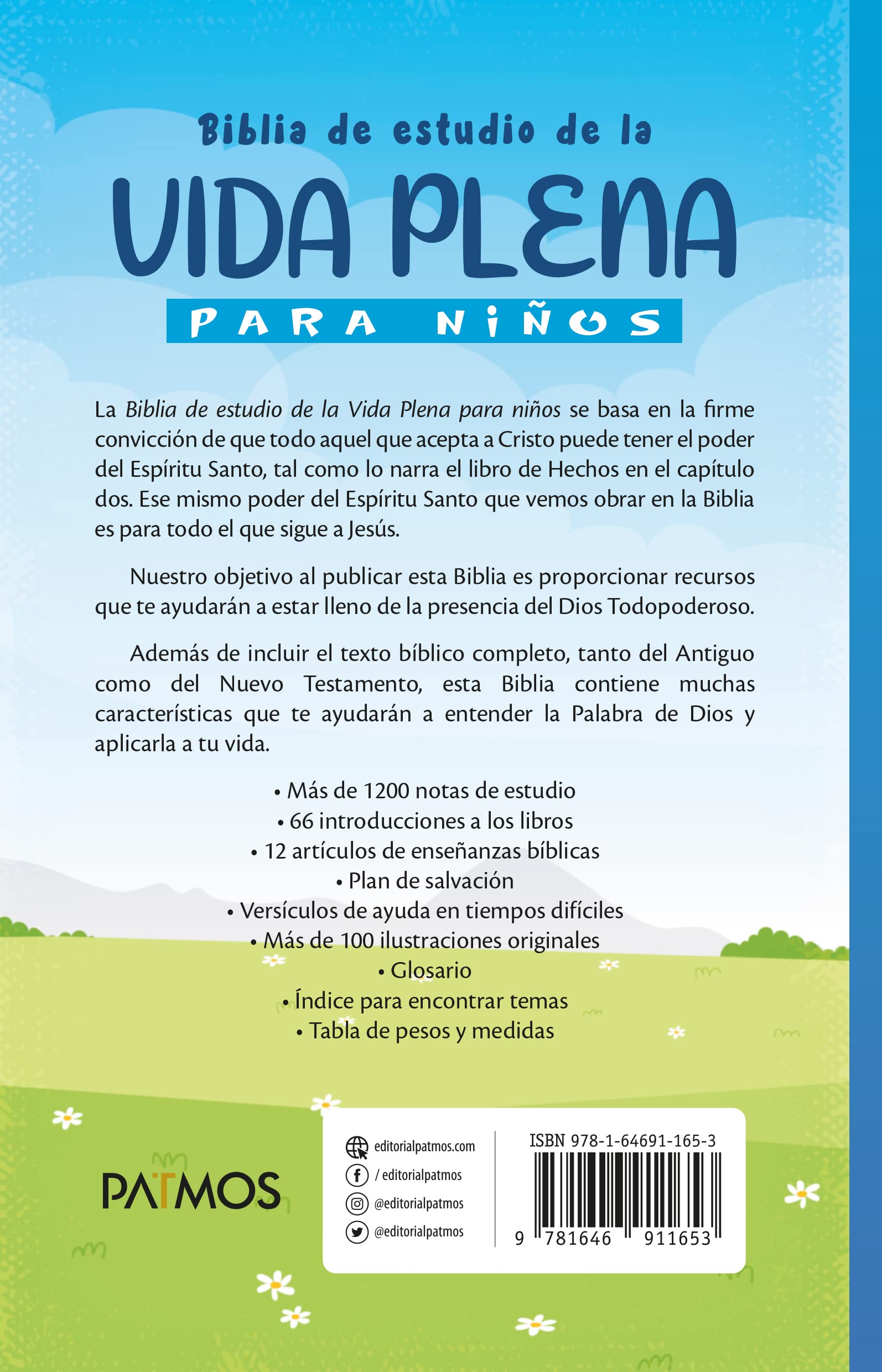 Biblia RVC Estudio vida plena para niños tapa dura - Librería Libros Cristianos - Biblia