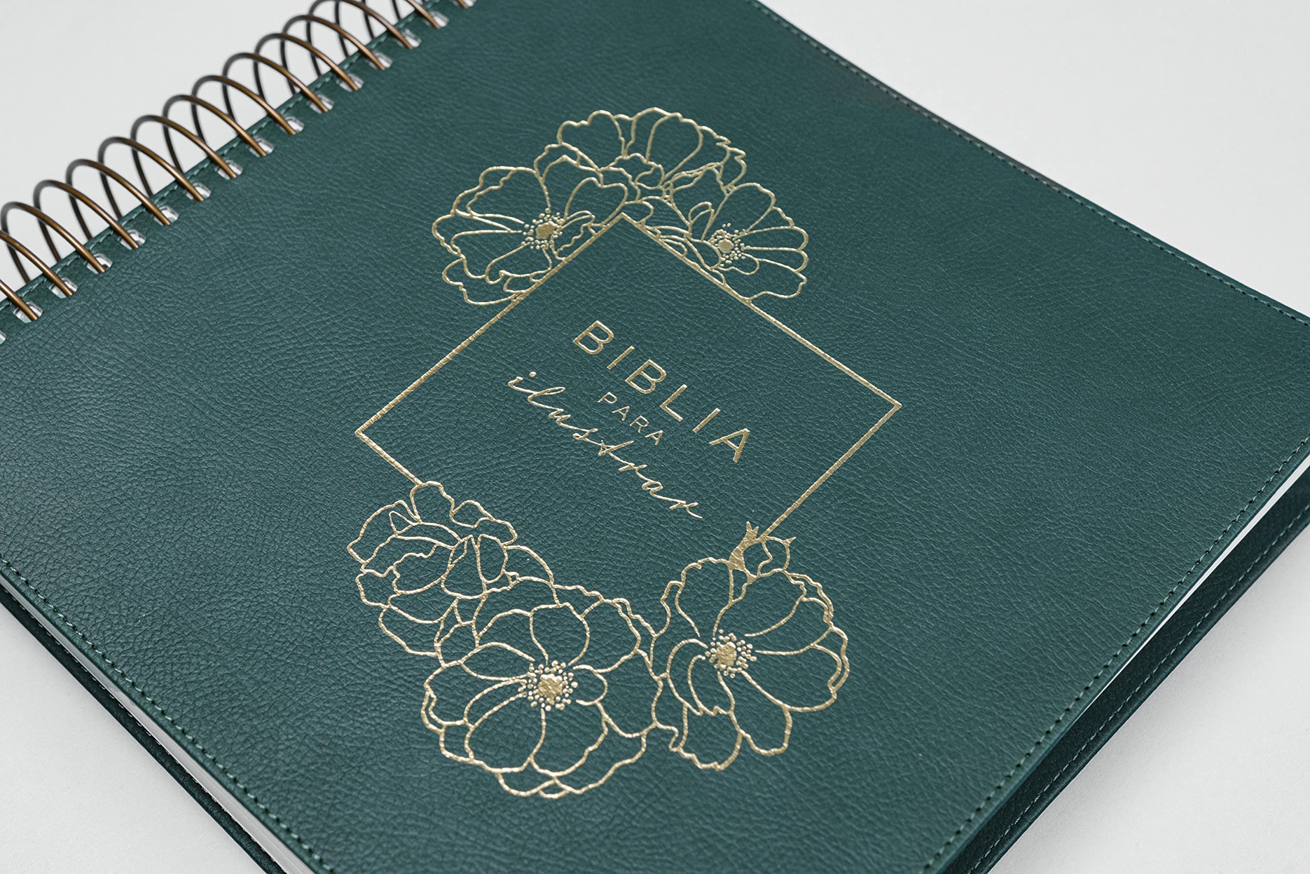 Biblia RVR60 para ilustrar verde símil piel - Librería Libros Cristianos - Biblia