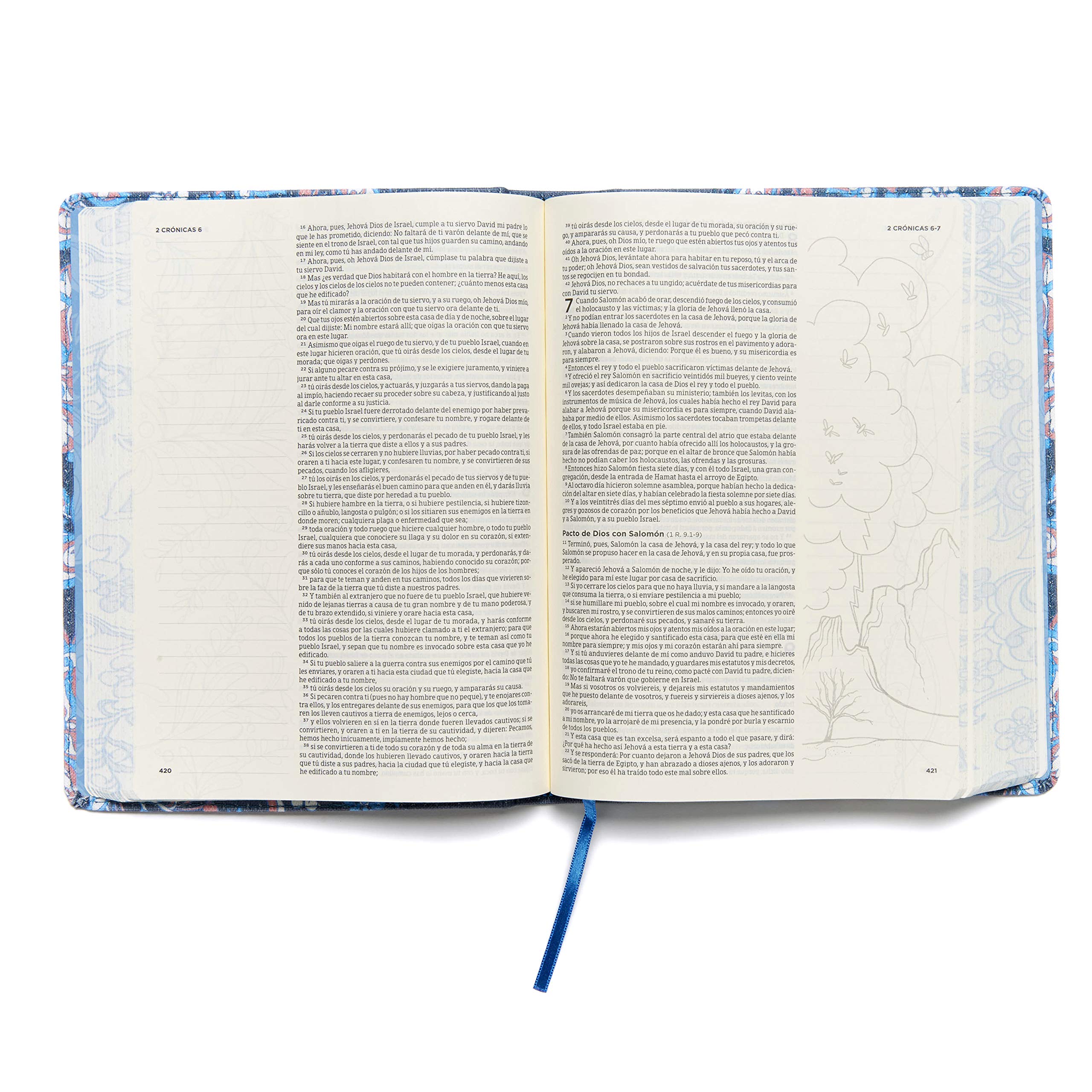 Biblia de Apuntes Edición Ilustrada Tela en Rosado y Azul RVR60 - Librería Libros Cristianos - Biblia