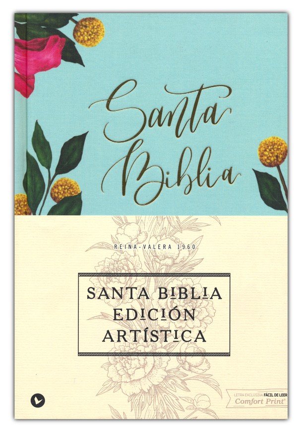 Biblia RVR60 edición artística TD floral canto con diseño - Librería Libros Cristianos - Biblia
