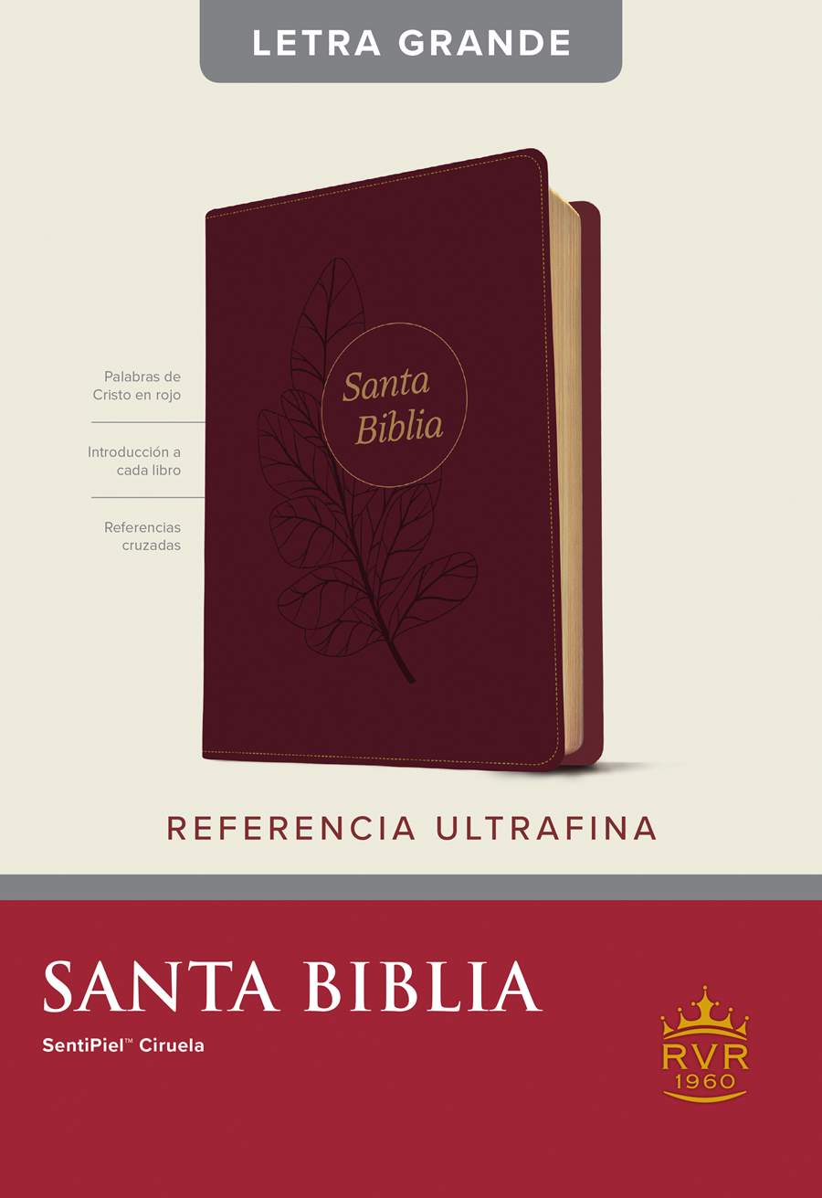 Biblia RVR1960 Edicion de referencia ultrafina, Letra grande ciruela - Librería Libros Cristianos - Biblia