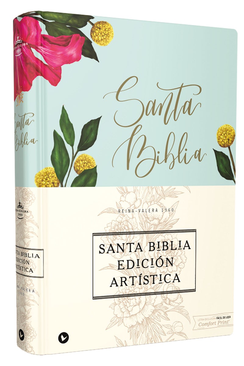 Biblia RVR60 edición artística TD floral canto con diseño - Librería Libros Cristianos - Biblia