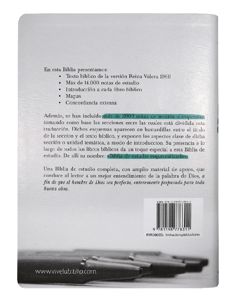 Biblia RVR60 Esquematizada imitación piel - Librería Libros Cristianos - Biblia