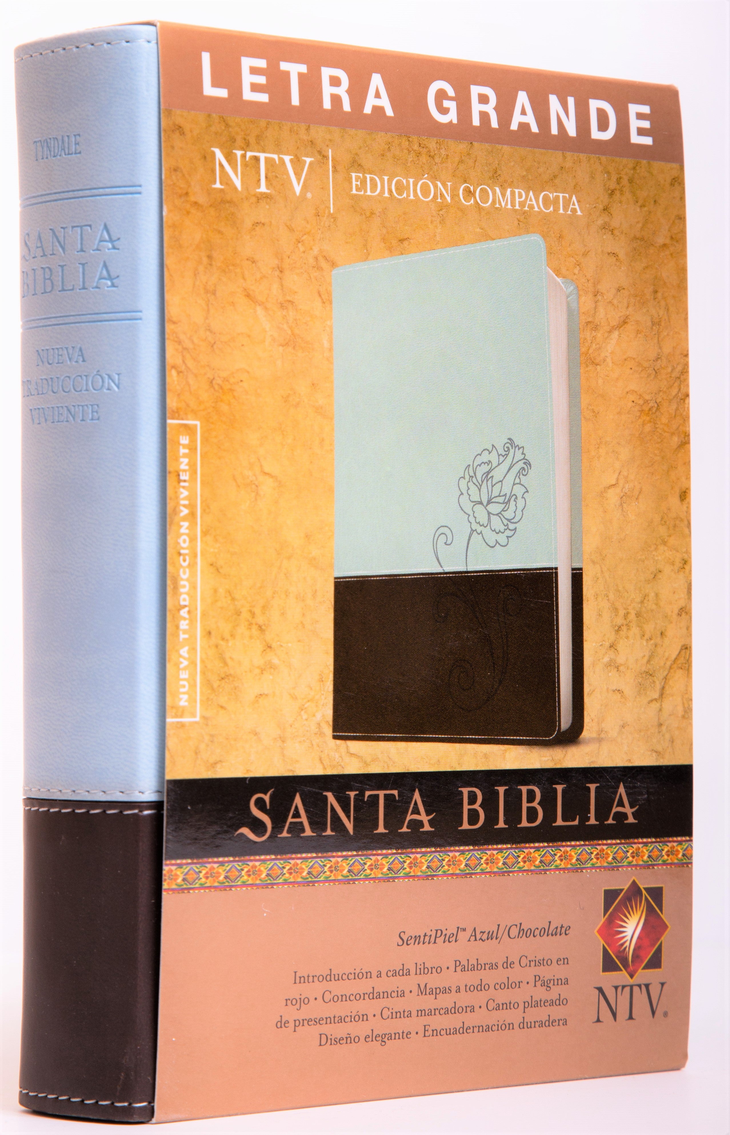 Biblia Compacta Azul Chocolate NTV Letra grande - Librería Libros Cristianos - Biblia
