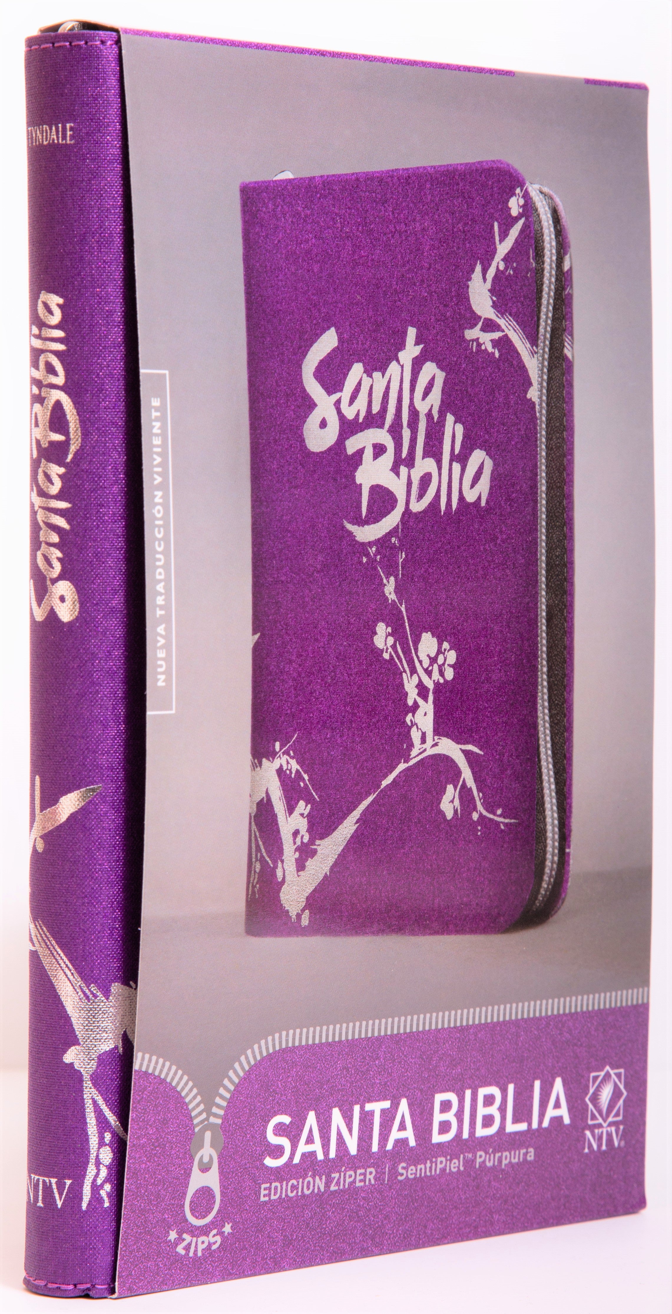 Biblia Morada Edicion Ziper NTV - Librería Libros Cristianos - Biblia