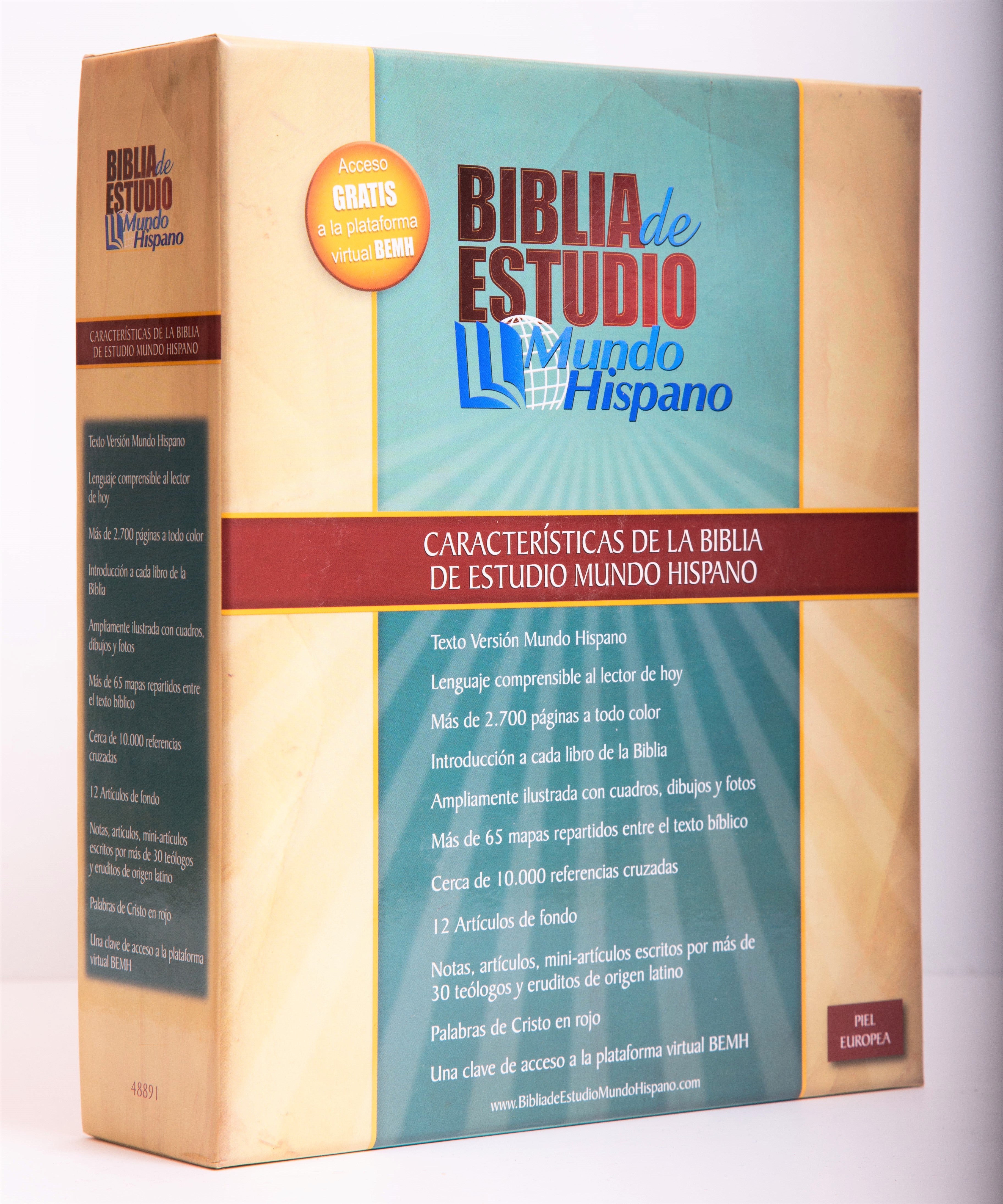Biblia de Estudio Mundo Hispano Piel Europea - Librería Libros Cristianos - Biblia