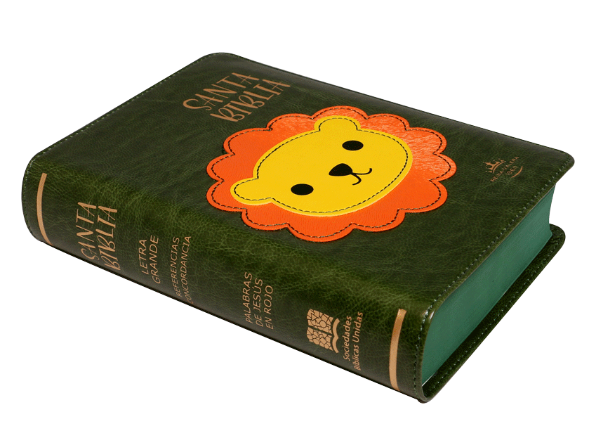 Biblia RVR60 Verde con león - Librería Libros Cristianos - Biblia