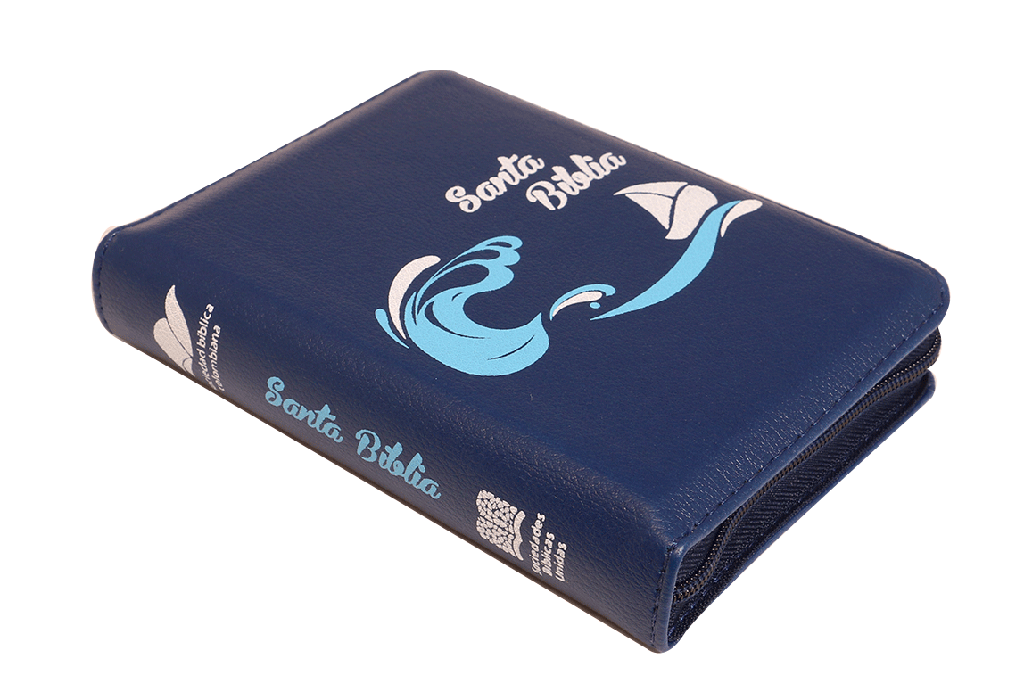 Biblia RVR60 Bolsillo Azul Marino Barco - Librería Libros Cristianos - Biblia