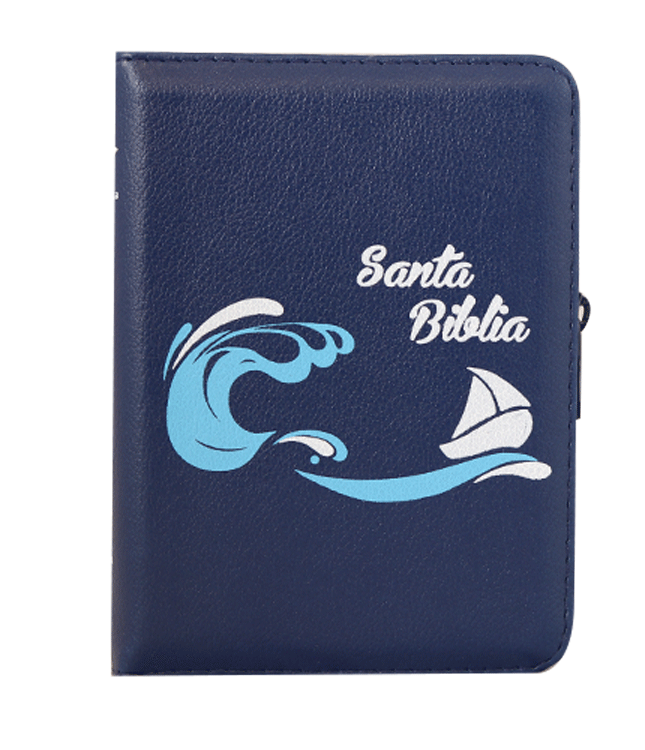 Biblia RVR60 Bolsillo Azul Marino Barco - Librería Libros Cristianos - Biblia