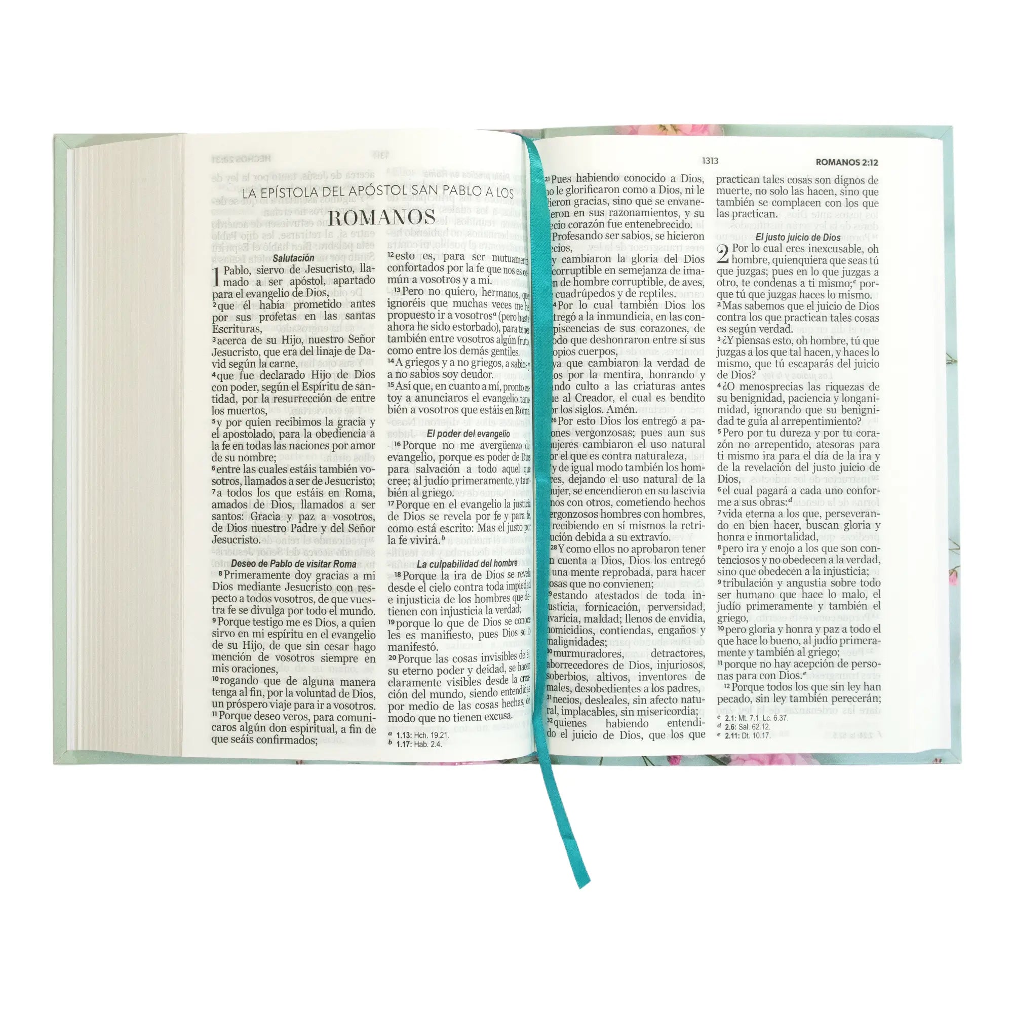 Biblia RVR60 Flex cover flores turquesa