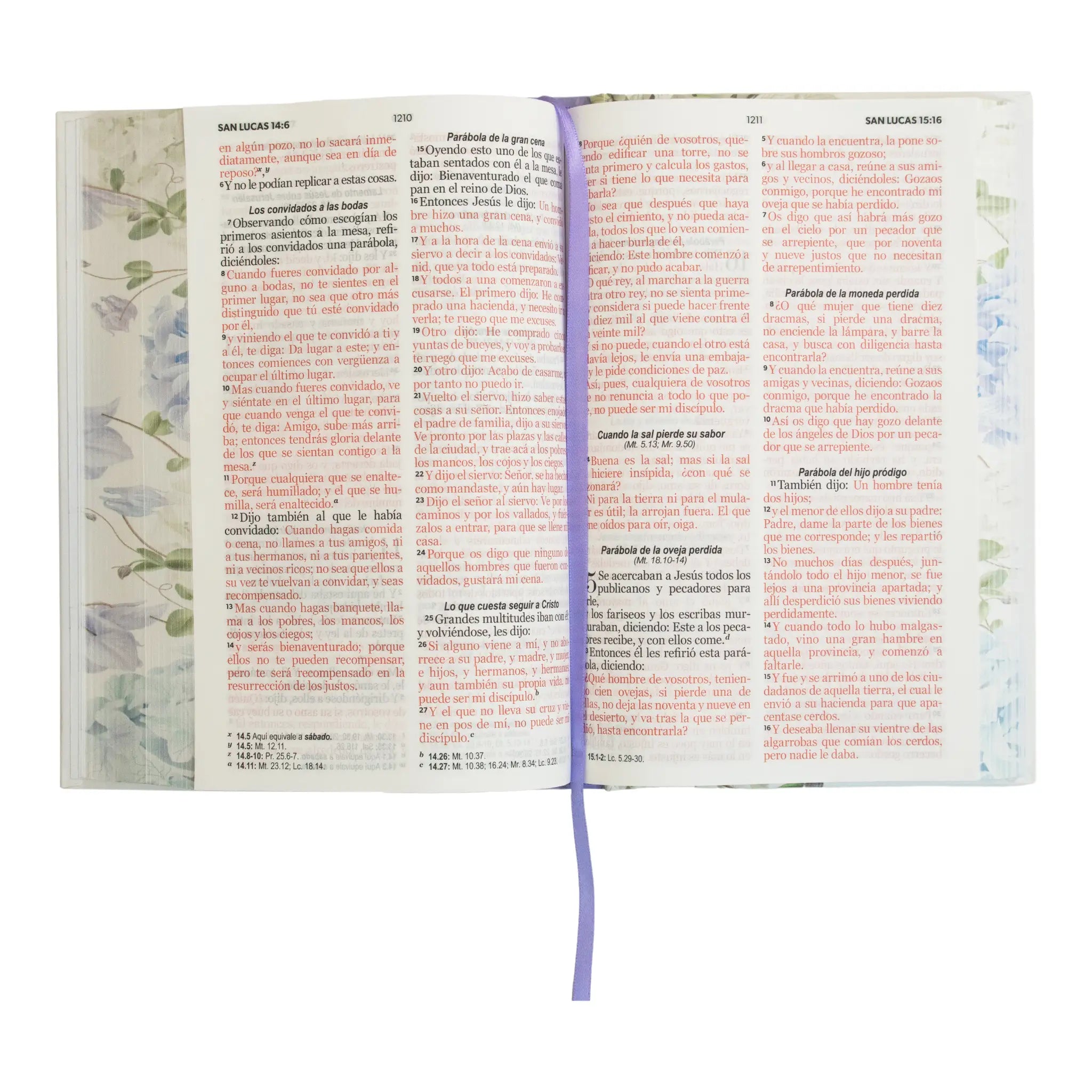 Biblia RVR60 Tapa dura c/elastico flores lila