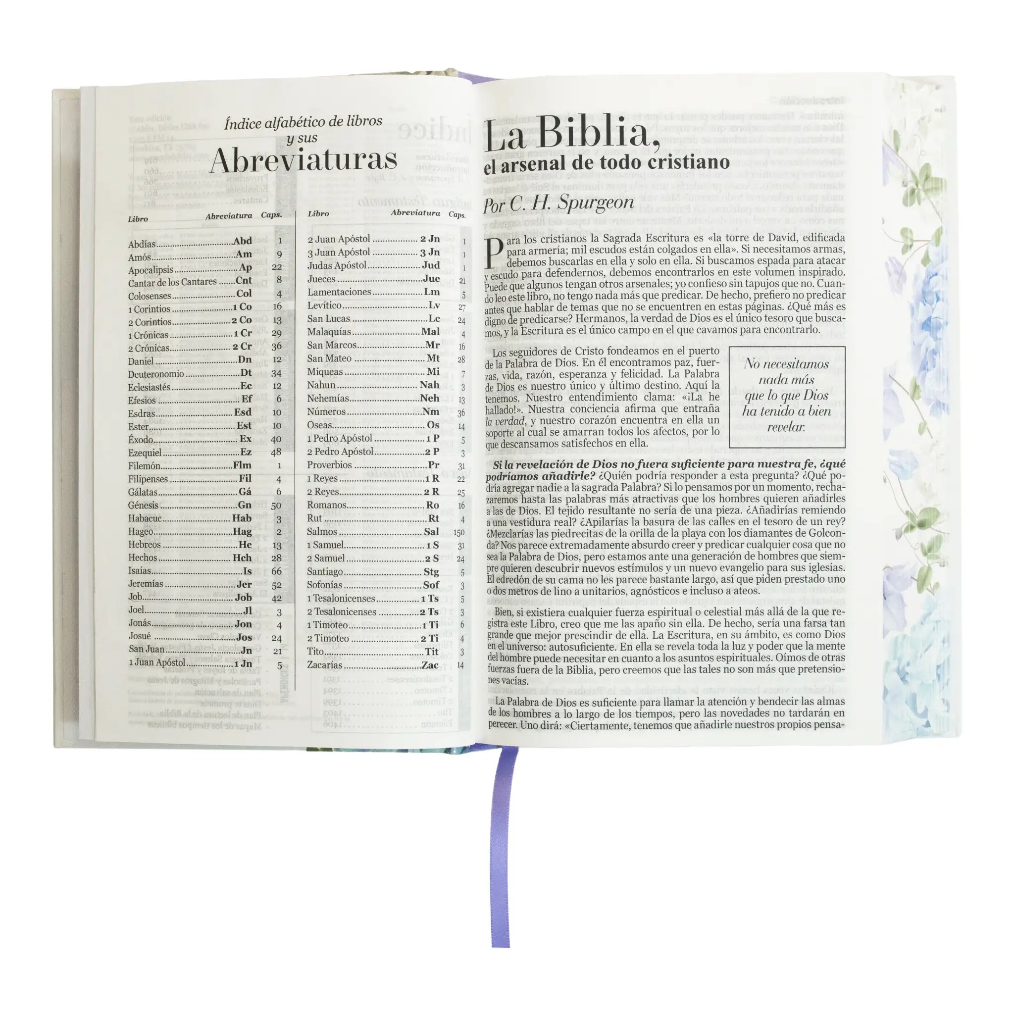 Biblia RVR60 Tapa dura c/elastico flores lila