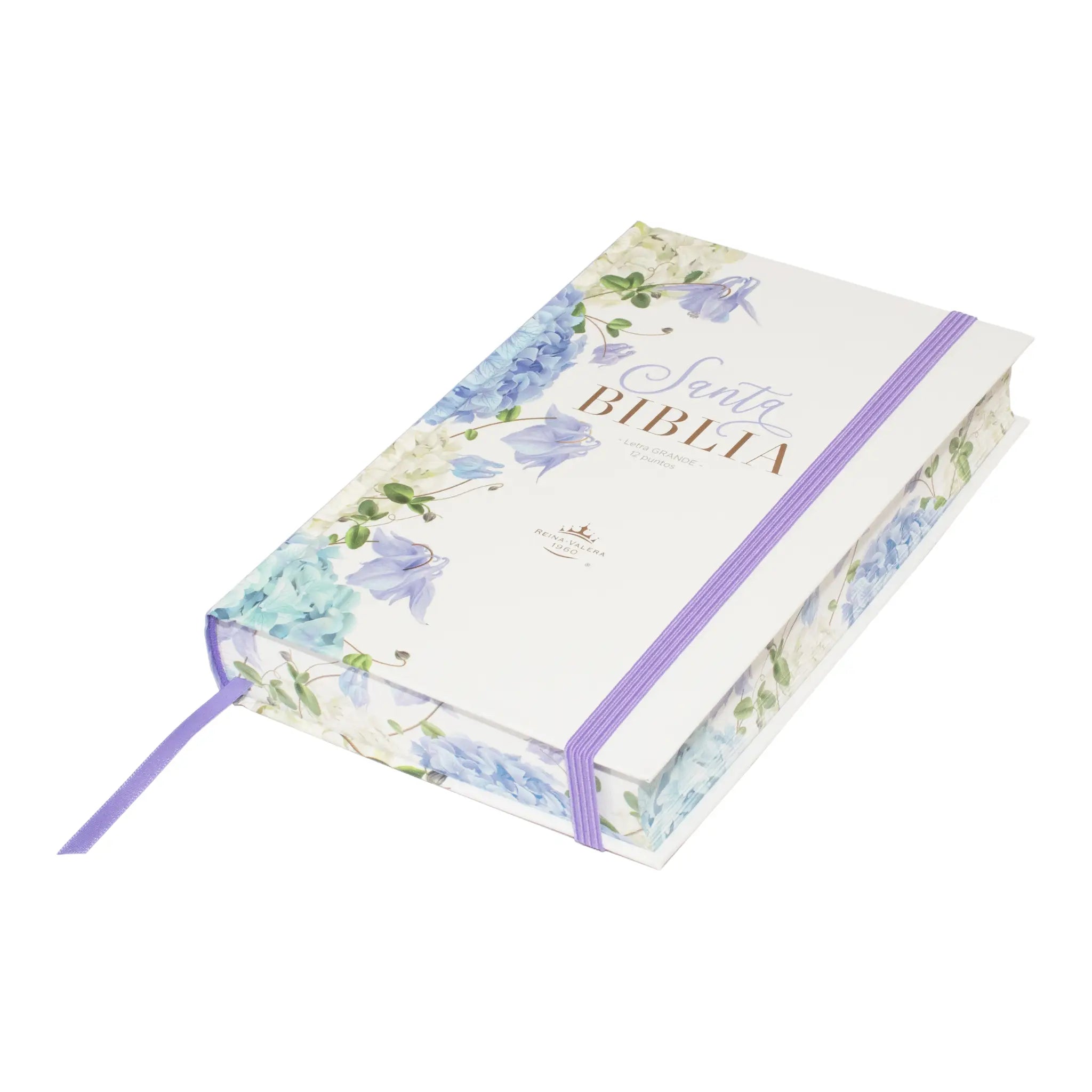 Biblia RVR60 Tapa dura c/elastico flores lila