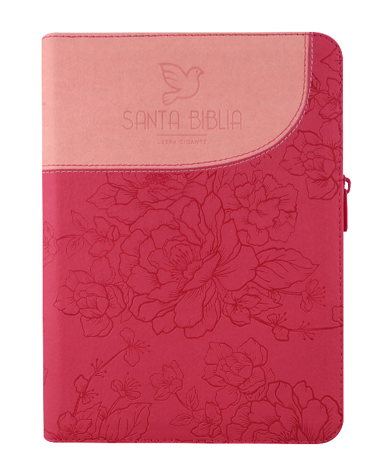Biblia RVR60 letra gigante fucsia rosa paloma indice cierre - Librería Libros Cristianos - Biblia