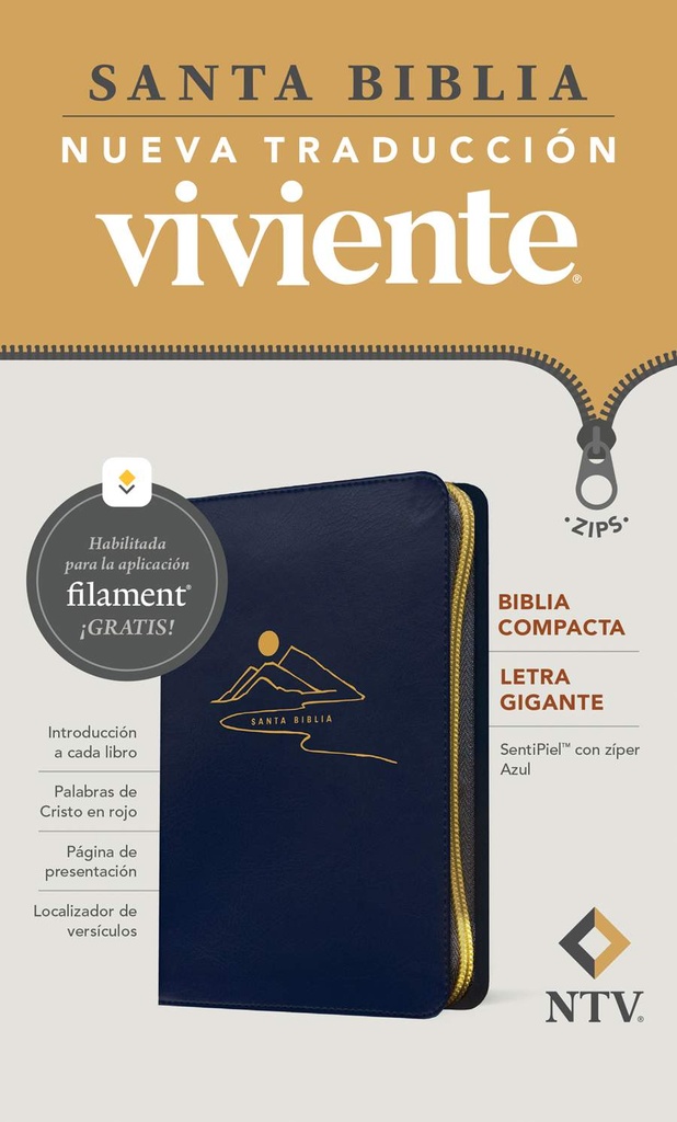 Biblia NTV Edición compacta con filament azul