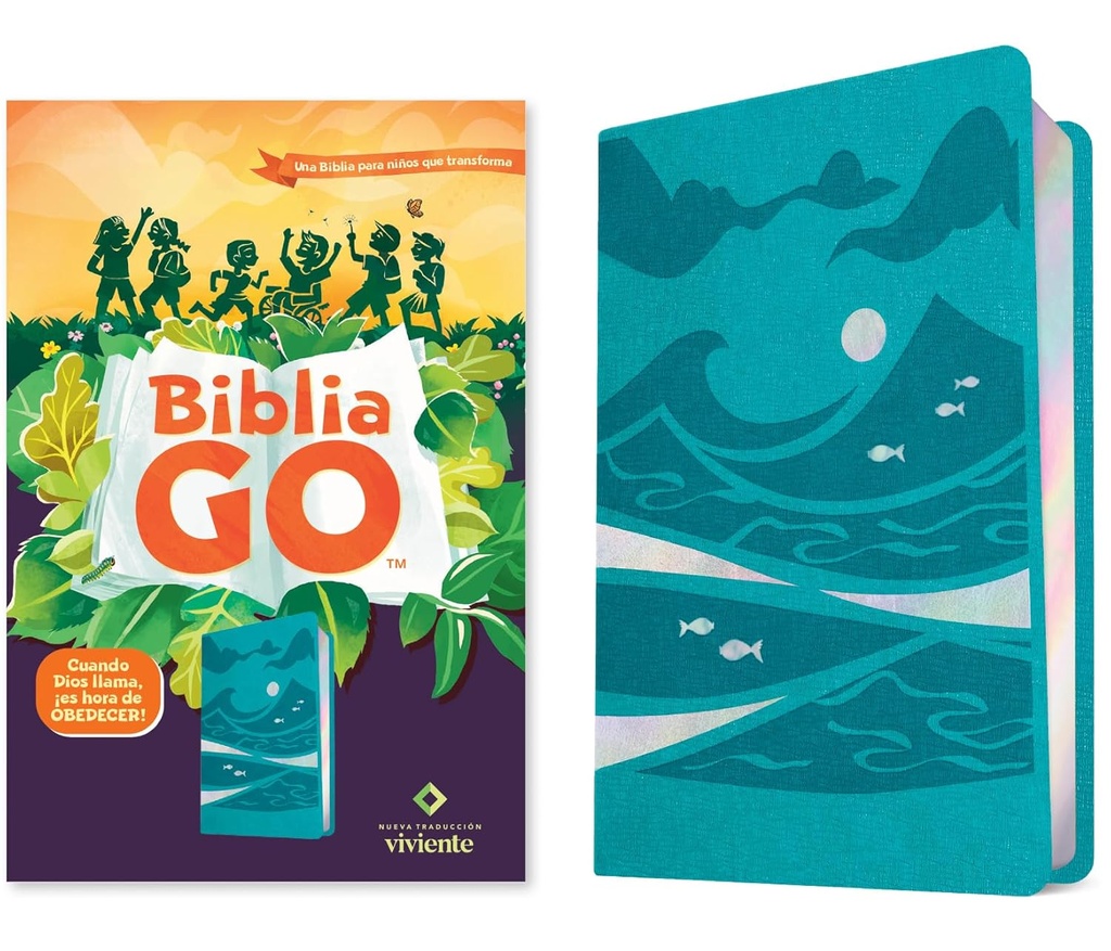 Biblia GO Para Niños NTV, SentiPiel, Verde Azulado