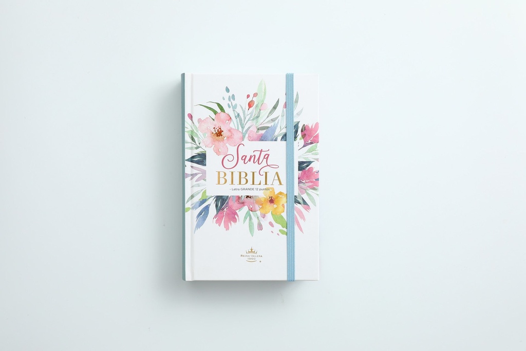 Biblia manual letra grande RVR60 – Azul floral