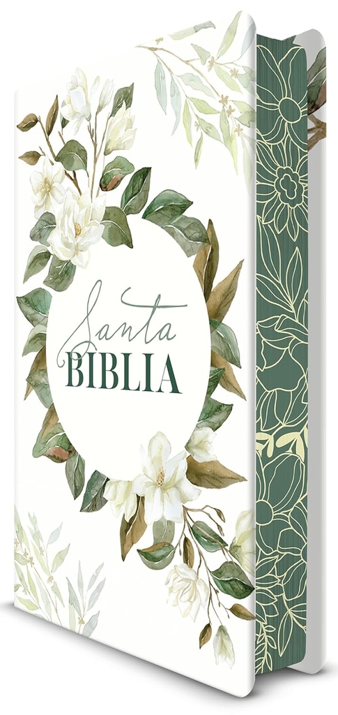 Biblia RVR60 letra grande flores blancas