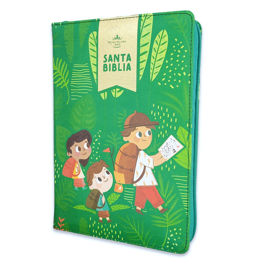 Biblia RVR60 interactiva para niños verde