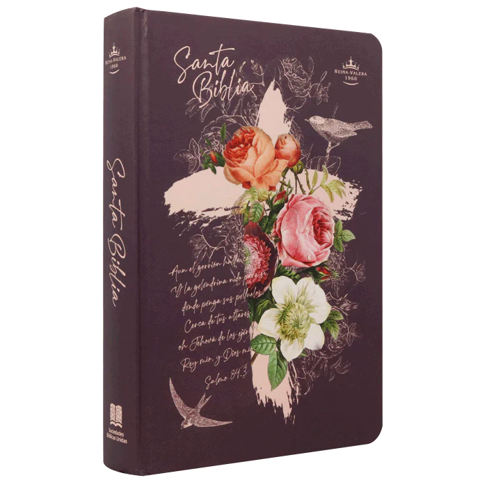 Biblia RVR60 mediana letra gigante rosas