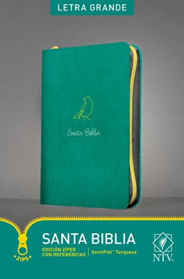 Biblia NTV Edición de referencia ultrafina zíper turquesa