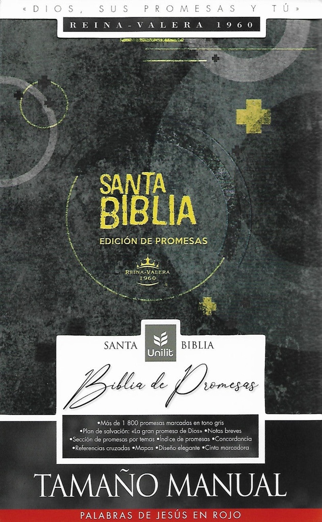 [EUN2764] Biblia RVR60 de promesas manual metal negro