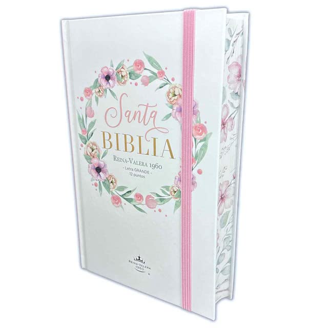 Biblia RVR60 Blanca c/flores rosas