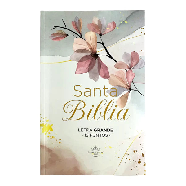 [ABU6476] Biblia RVR60 Eco Flex floreado lila costado plateado
