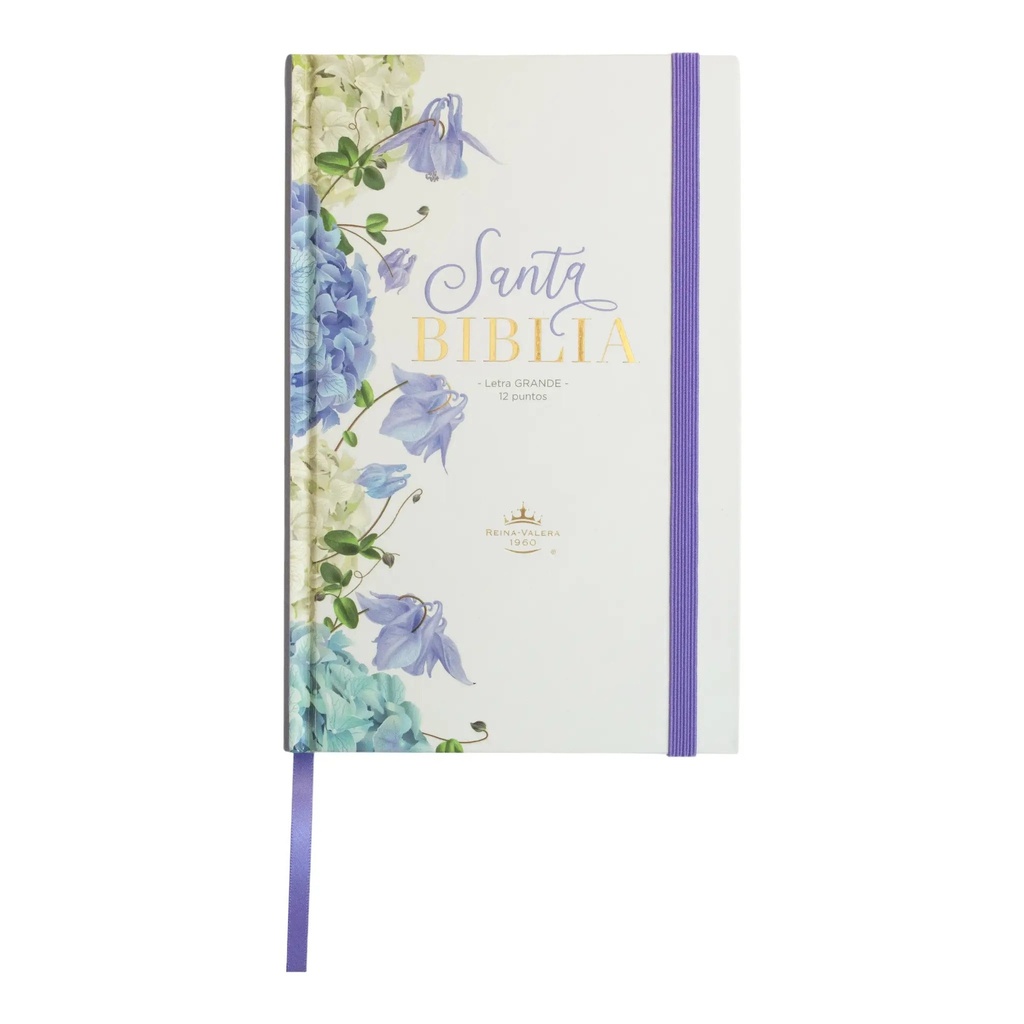 [ABU6323] Biblia RVR60 Tapa dura c/elastico flores lila