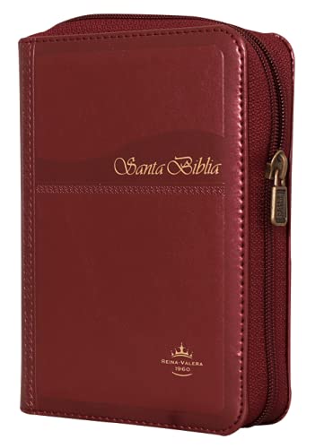 Biblia RVR60 bolsillo vino imitación cierre indice