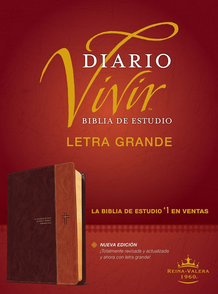 Biblia RVR60 Estudio del diario vivir café/café claro Letra grande