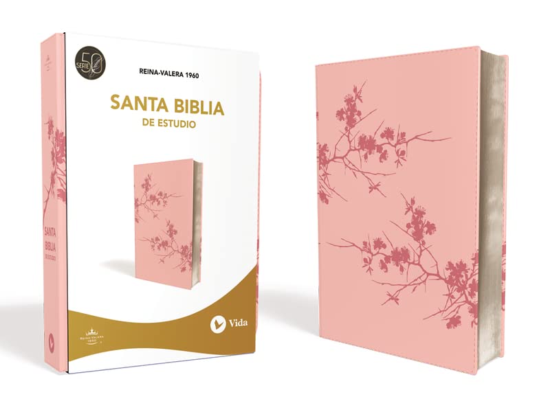 Biblia RVR60 de estudio, piel rosa