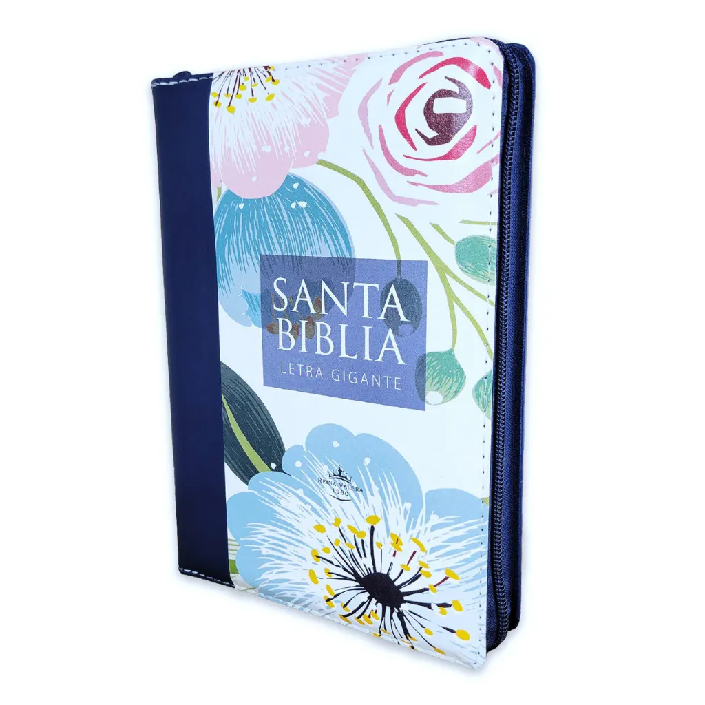Biblia RVR60 Manual Azul c/Flores
