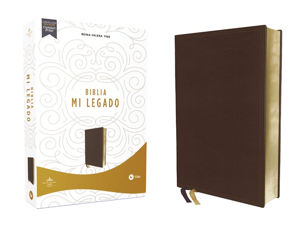 Biblia RVR60 Mi Legado Leathersoft Cafe una columna interior a dos colores
