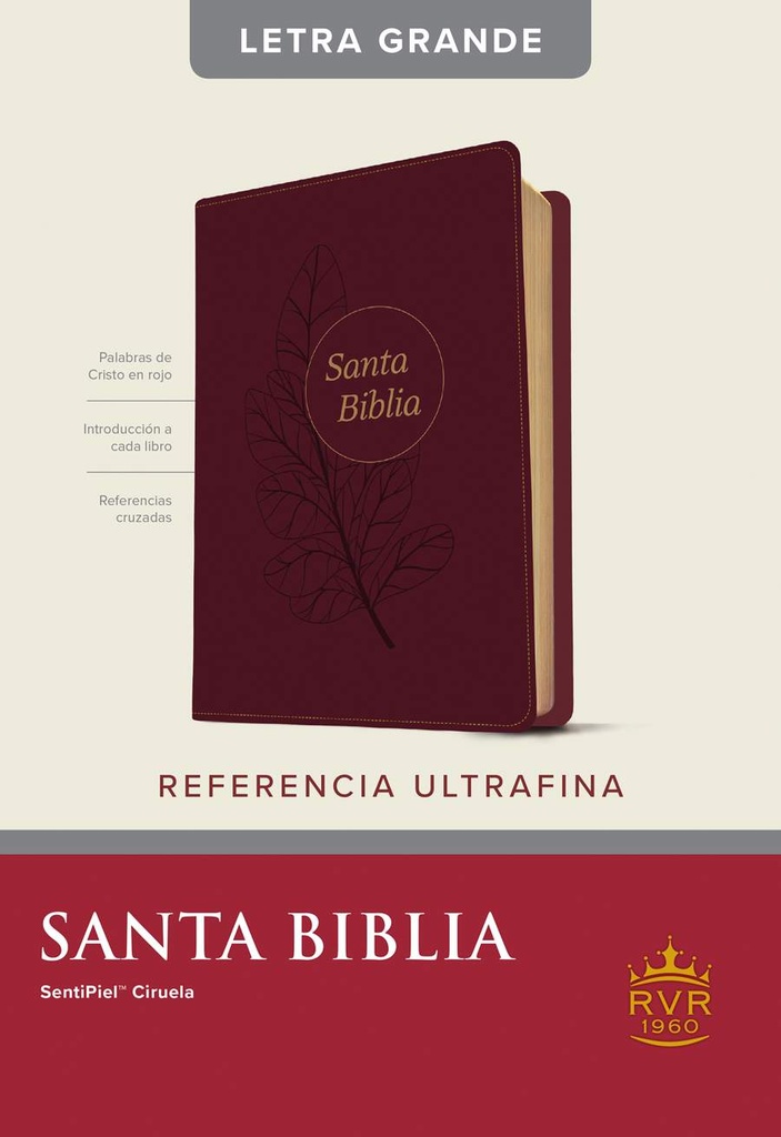 Biblia RVR1960 Edicion de referencia ultrafina, Letra grande ciruela