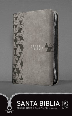 Biblia NTV edición zíper gris