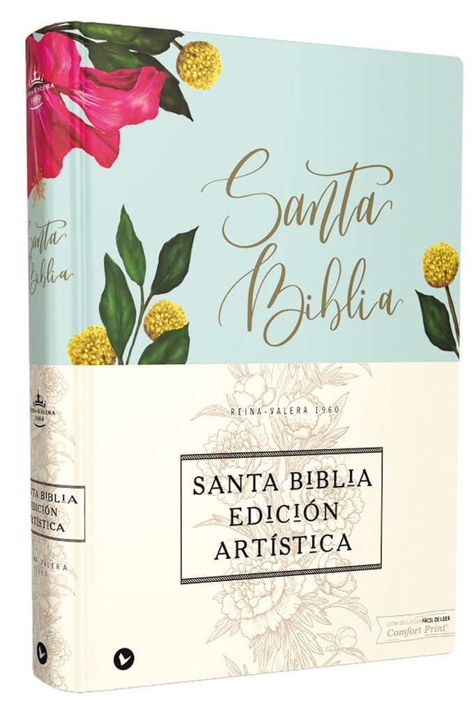 Biblia RVR60 edición artística floral canto con diseño