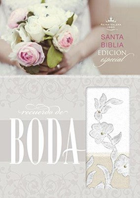 Biblia Recuerdo de Boda Blanco Lino Encaje