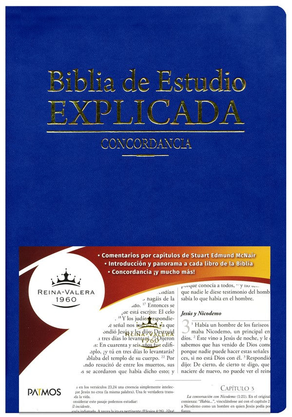 Biblia RVR60 Estudio explicada azul