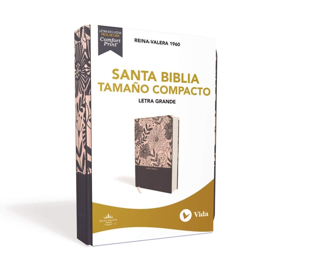 [HCV0285] Biblia RVR60, Letra Grande, Tapa Dura/Tela, Azul Floral