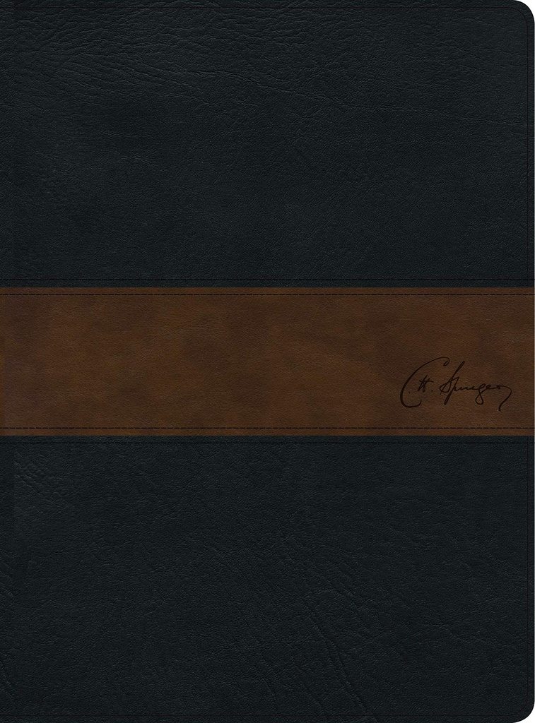 Biblia de estudio Spurgeon, negro/marrón símil piel