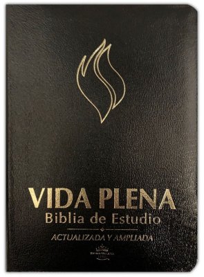 Biblia de Estudio RVR60 Vida Plena, Piel Fab., Negra, Indice