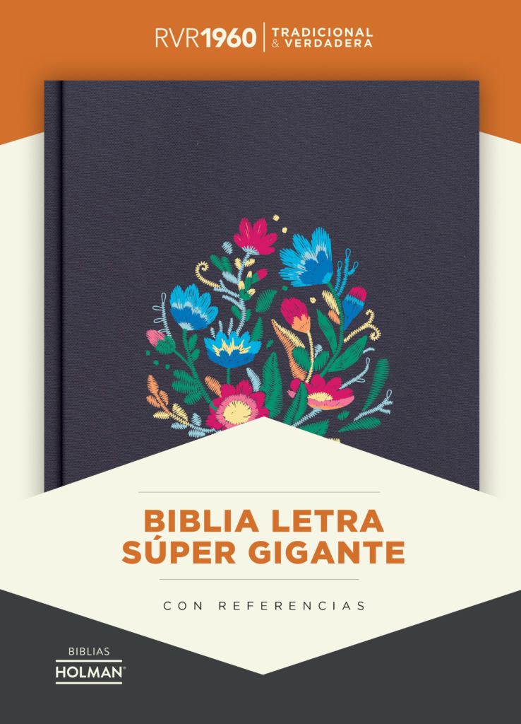 Biblia Letra Gigante bordado sobre tela con índice RVR60