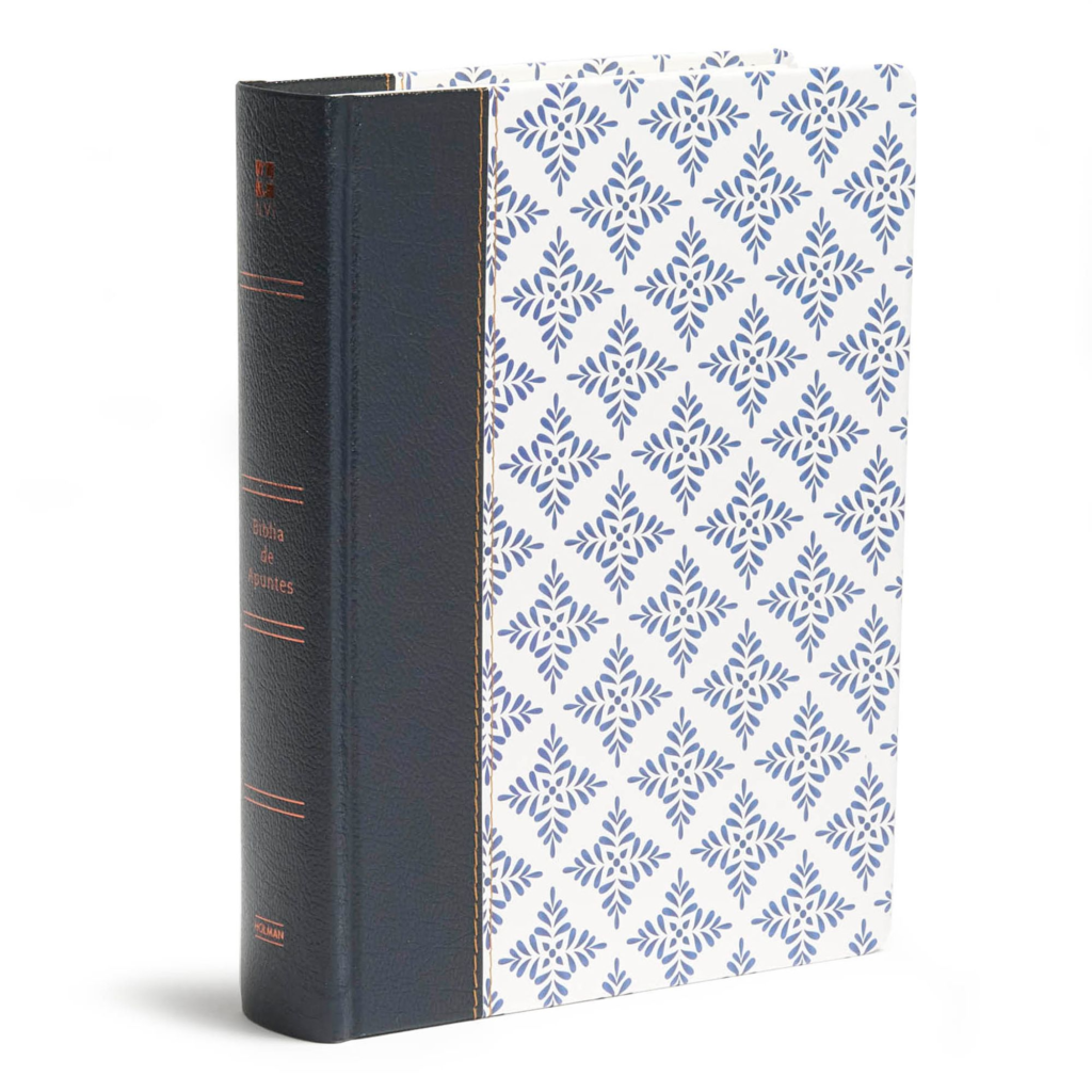 Biblia de apuntes NVI - blanco y azul simil piel