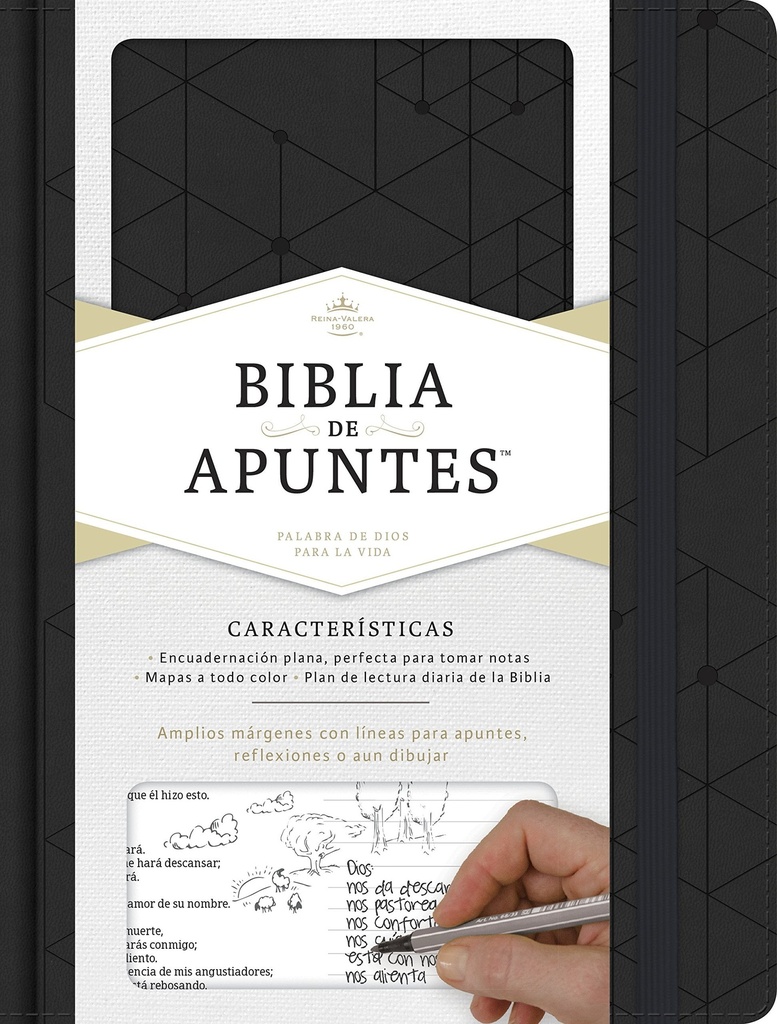 Biblia de Apuntes Negro Simil Piel RVR60