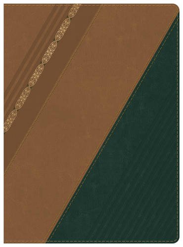 Biblia de estudio simil piel color castaño/verde