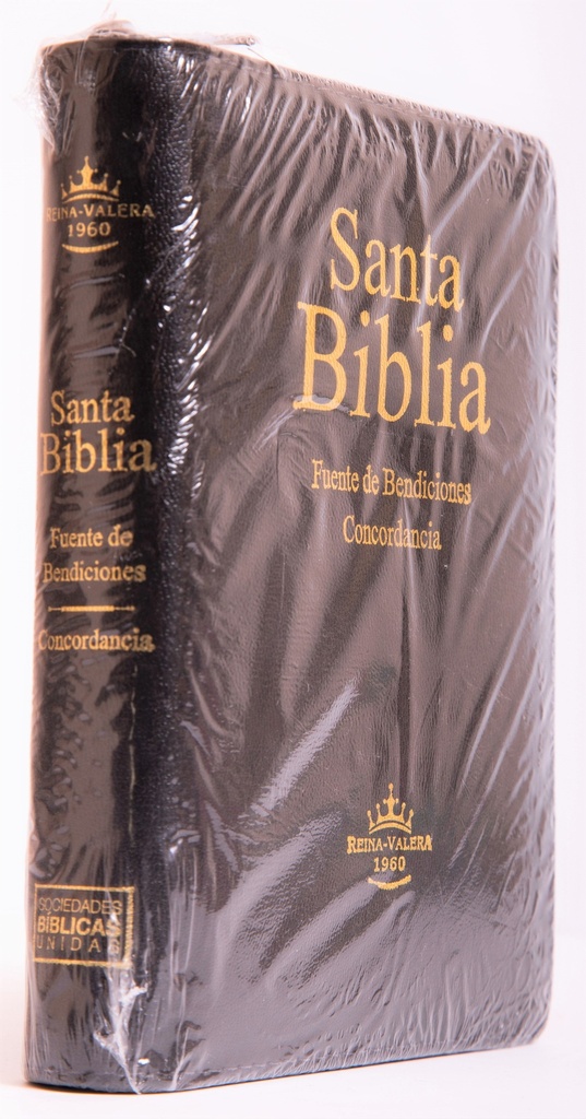 Biblia vinil negra con cierre chica